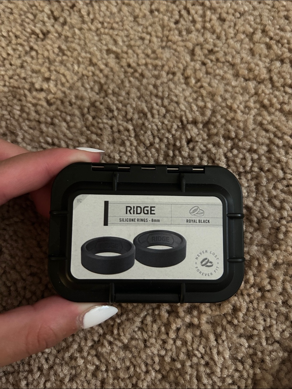 RIDGE Royal Black Silicone Ring Size 10- 8mm